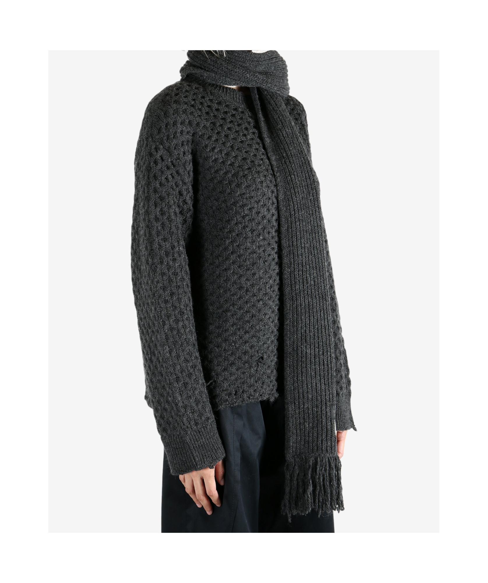 Mm6 Maison Margiela Waffle Sweater In Black