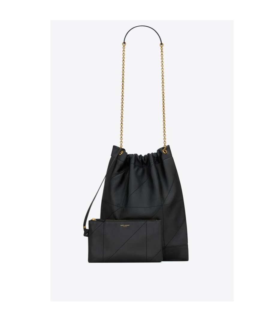 Saint Laurent Women Jamie 4.3 Leather Drawstring Bucket Bag In Black