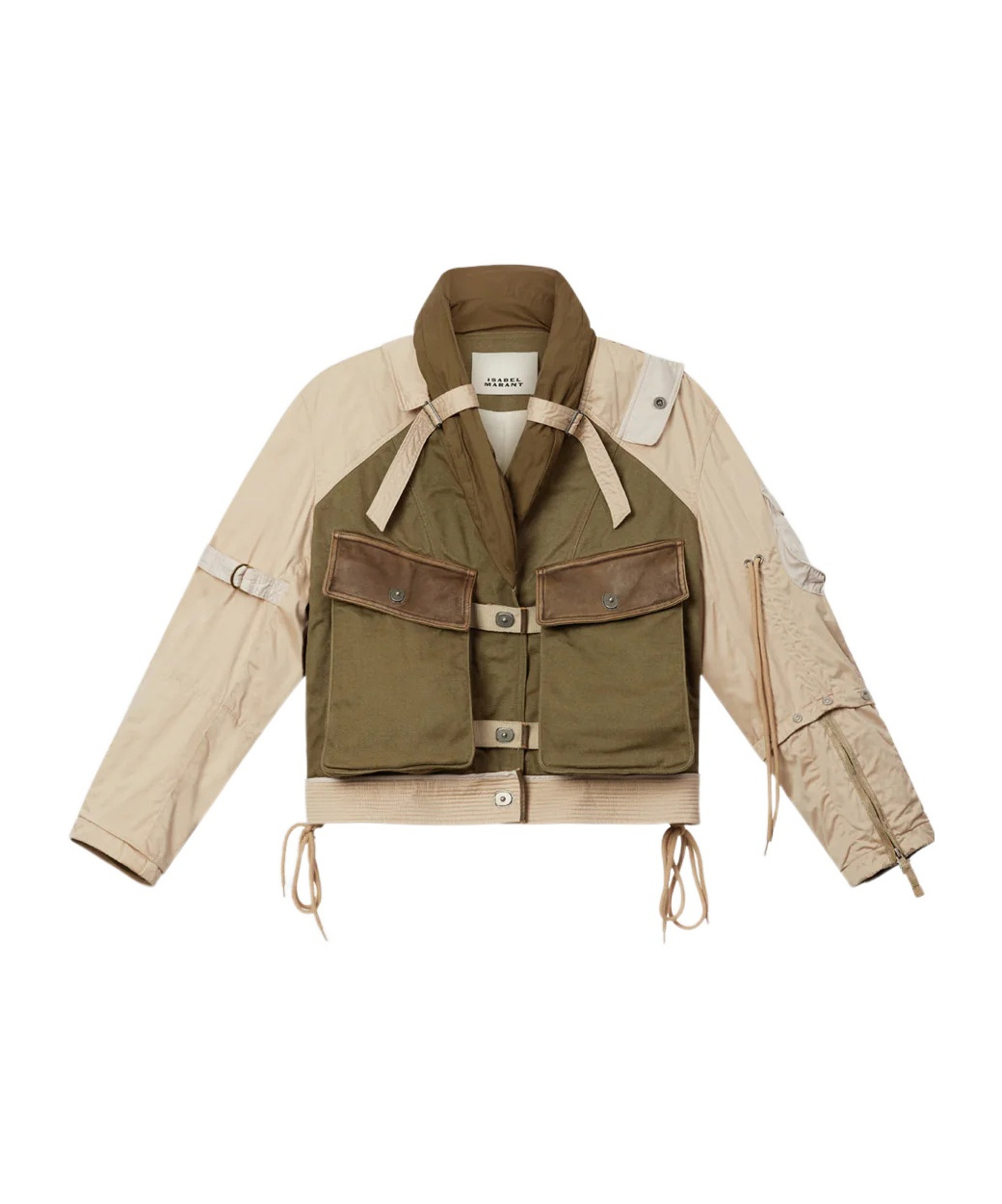 Isabel Marant Julissa Leather-trimmed Organic Cotton Jacket In Multi