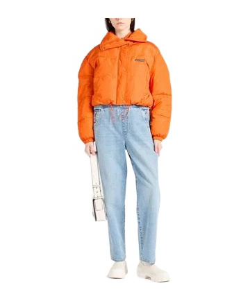 Isabel Marant Solid Color High-neck Down Jacket In Orange
