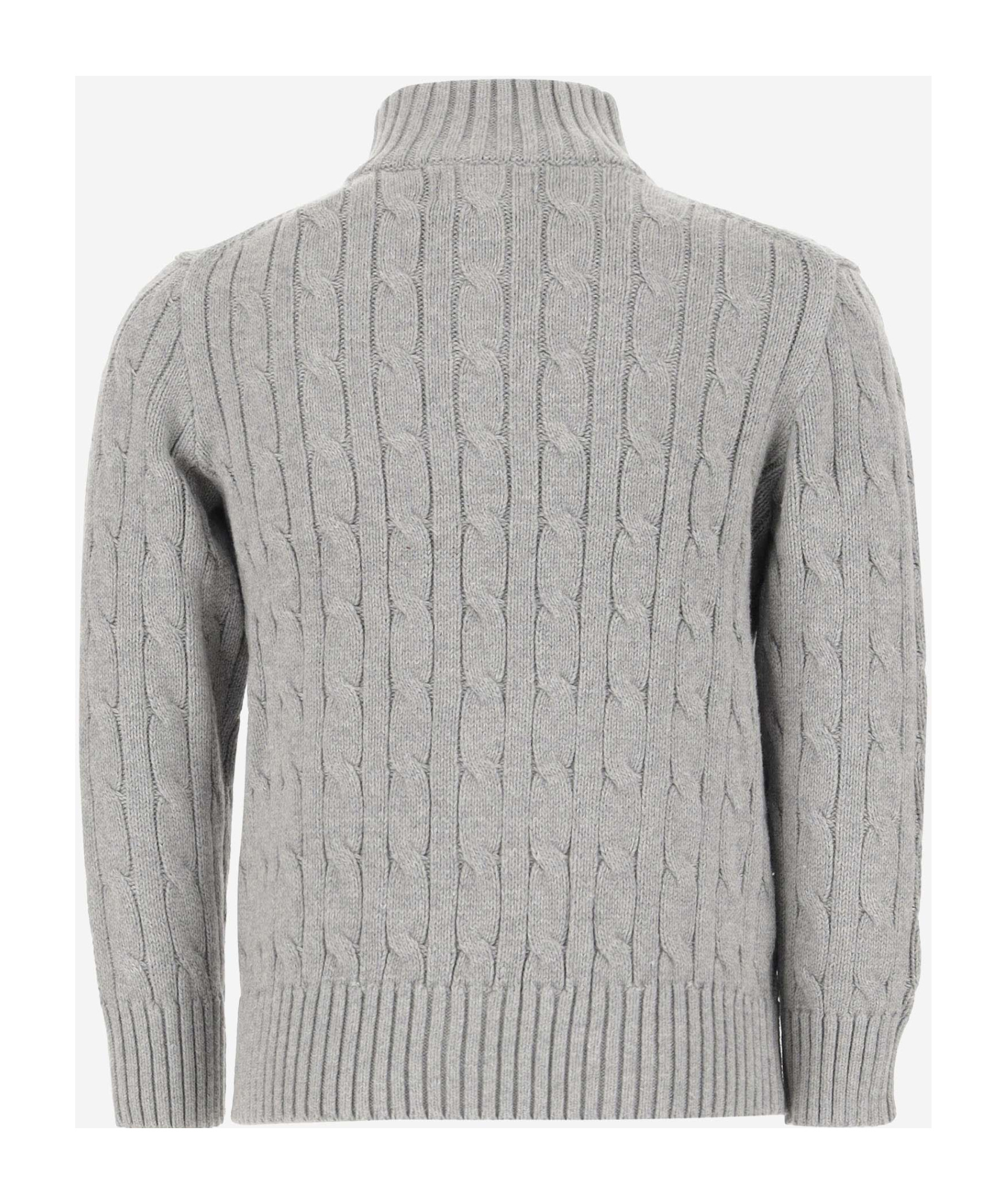 Shop Ralph Lauren Zip-up Cotton Sweater In Gray