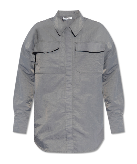 Samsoe & Samsoe Long-sleeved Shirt In Gray