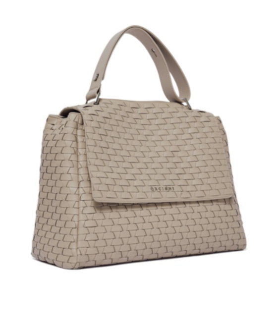 Orciani Sveva Nappa Woven Midi Leather Shoulder Bag