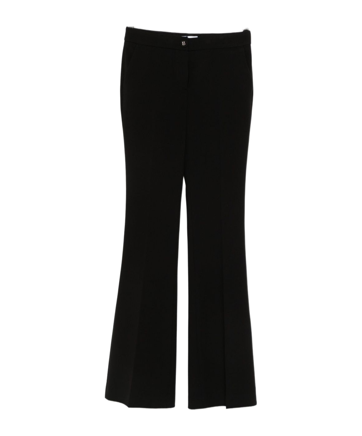 Blugirl Fitted Black Trousers With Flared Hem In Black