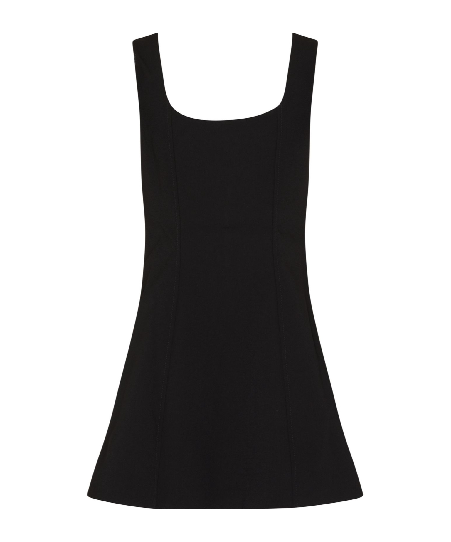 Ganni Snap Front Bonded Crepe Minidress In Black