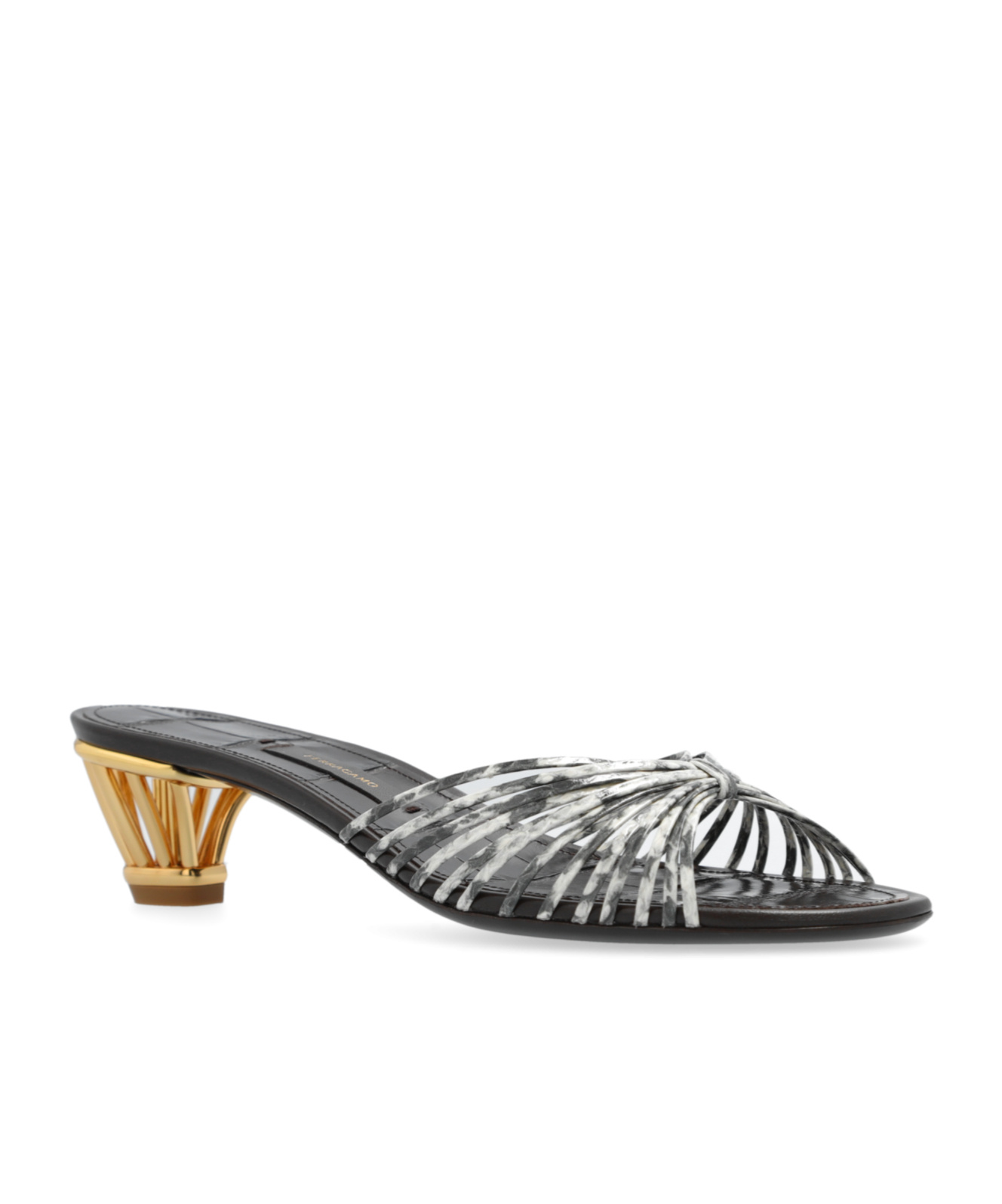 Shop Ferragamo Open-toed Heels In Black