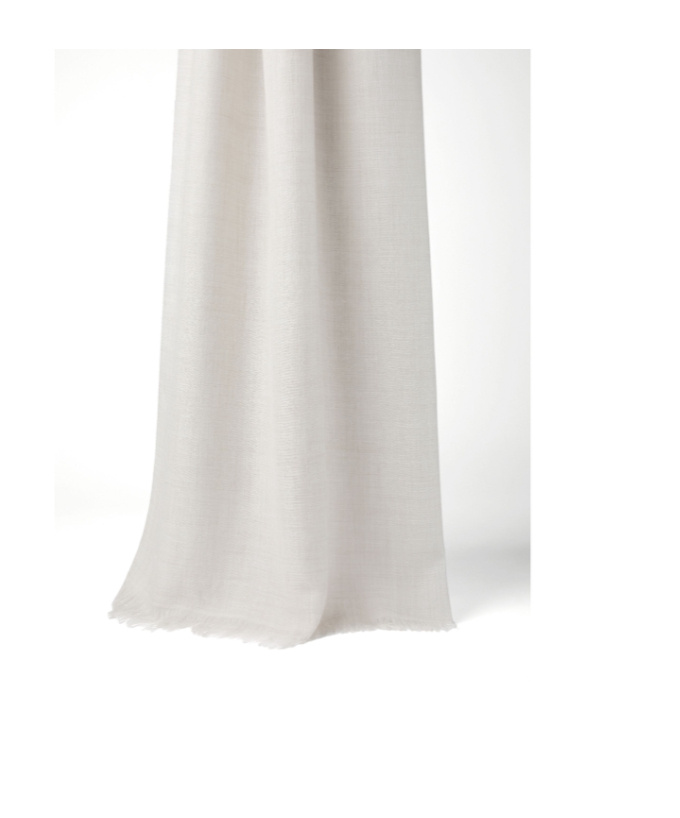 Brunello Cucinelli Fringed Cashmere-silk Scarf In White