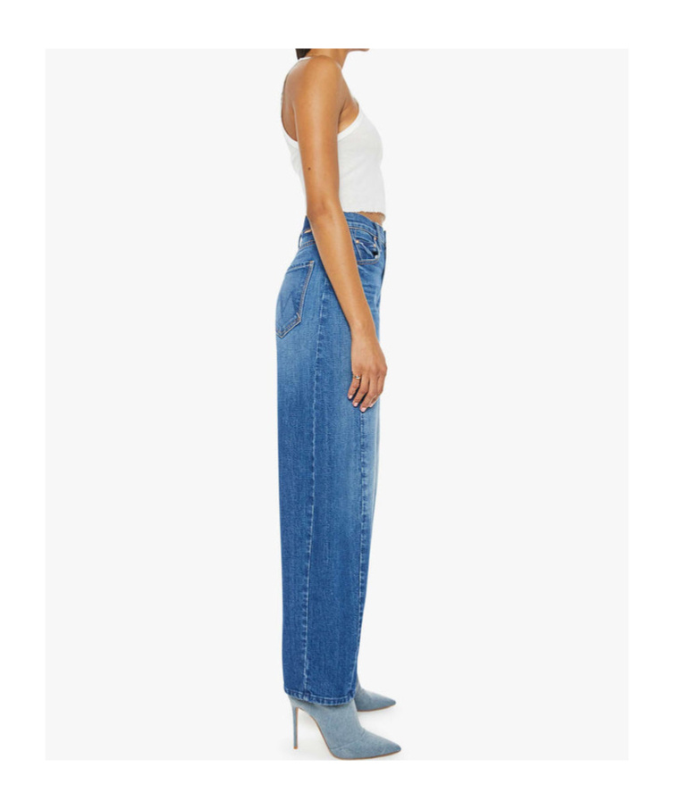 Shop Mother The Full-pipe Flood Jeans In Blue