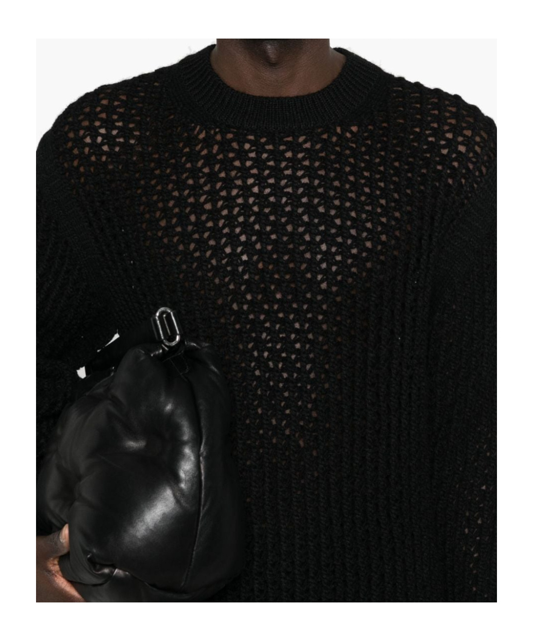 Junya Watanabe Pullover Mit Lochstrickmuster In Black