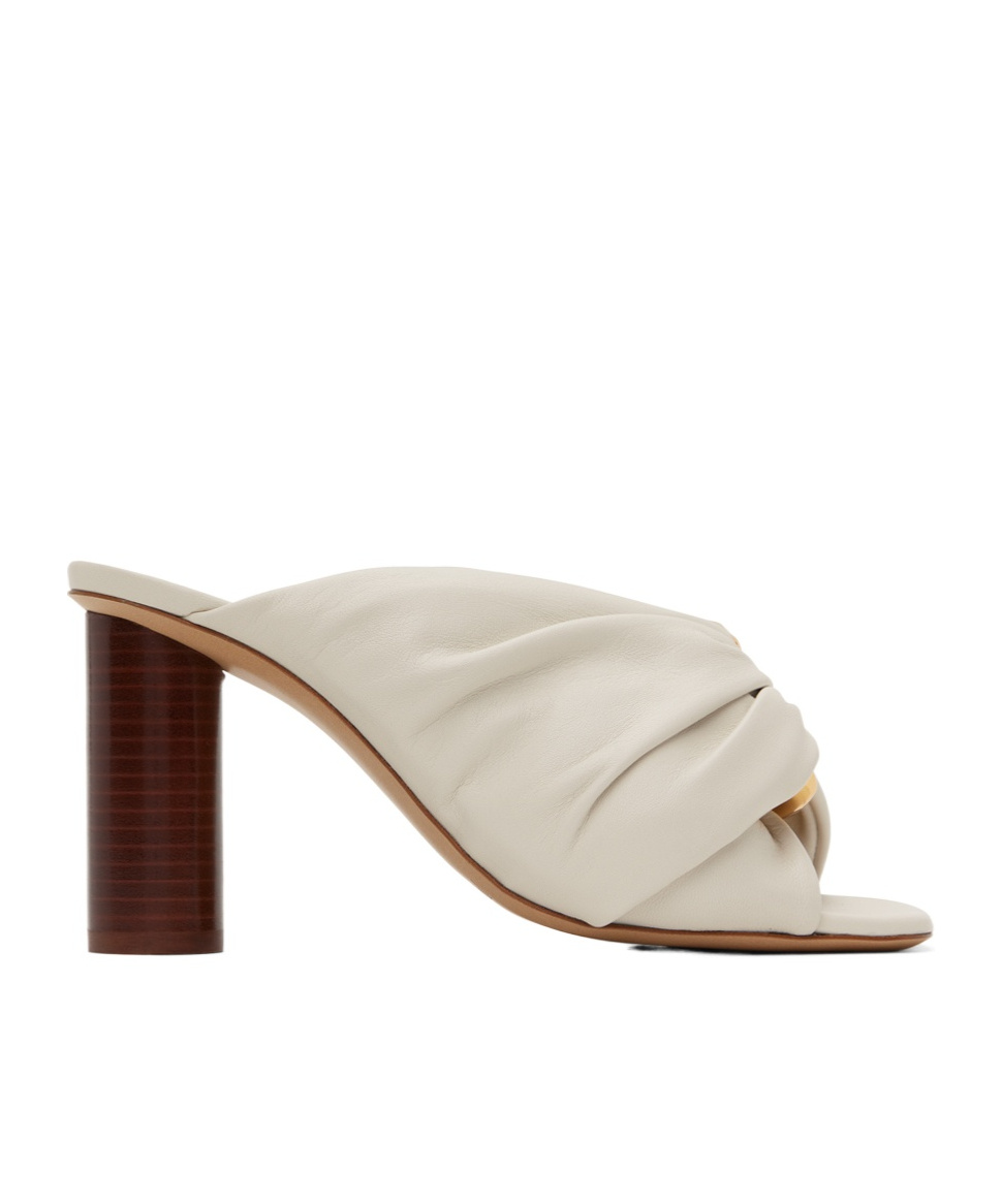 Jw Anderson Corner Twisted Pleated Detail High-heeled Sandals In White