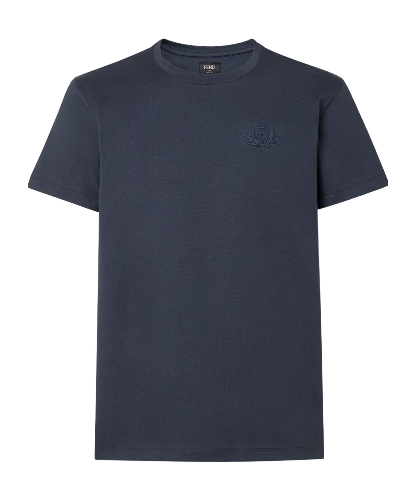 Fendi Short-sleeved Round Collar T-shirt In Blue