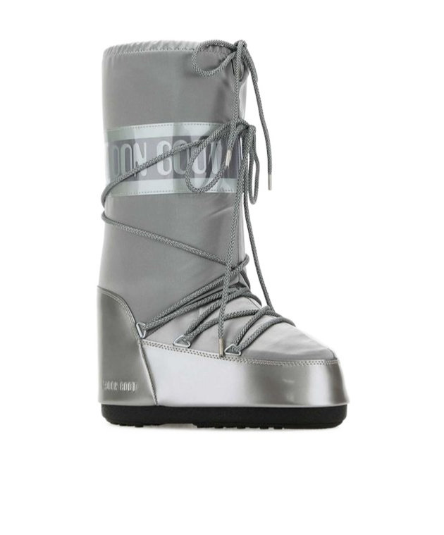 Moon Boot Icon Glance Metallic Shell And Pvc Snow Boots In Gray
