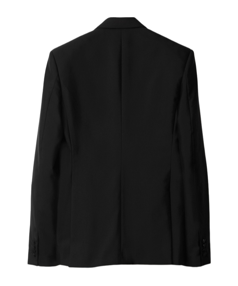 Burberry Wool Silk Tailored Jacket In Black