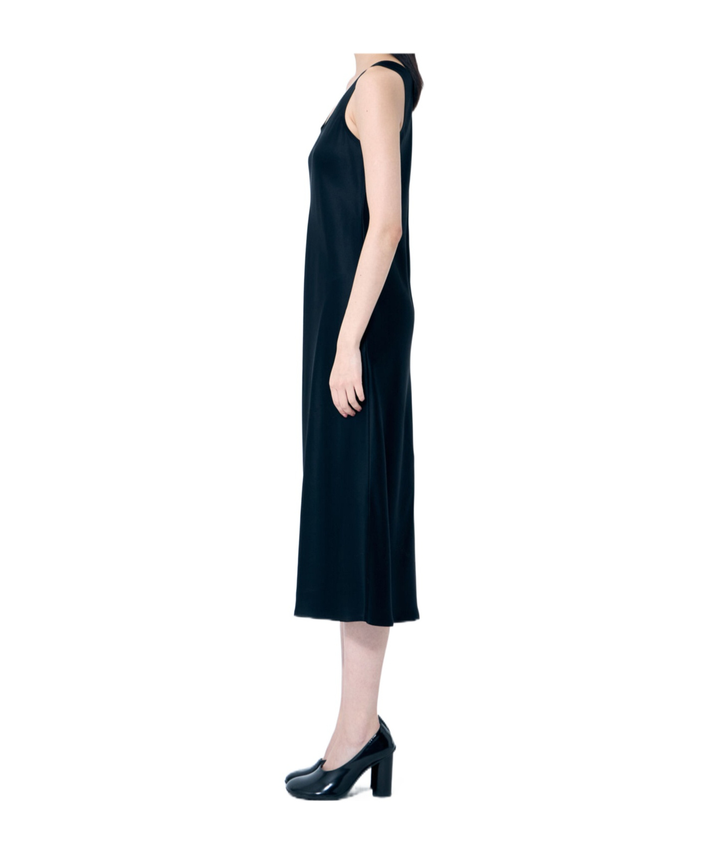 Max Mara Banjo Silk Satin Midi Dress In Black