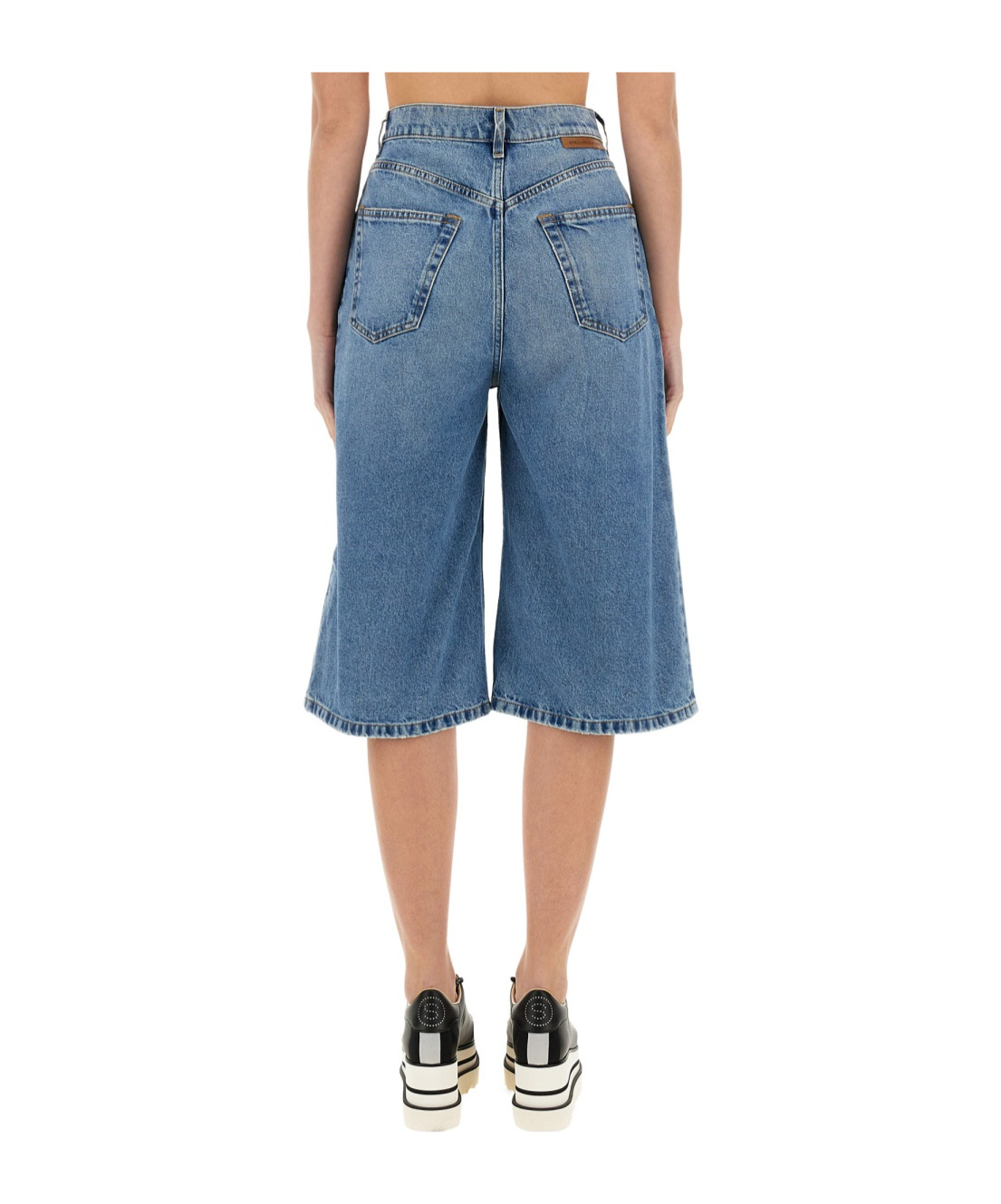 Stella Mccartney Belt-loop Denim Shorts In Blue