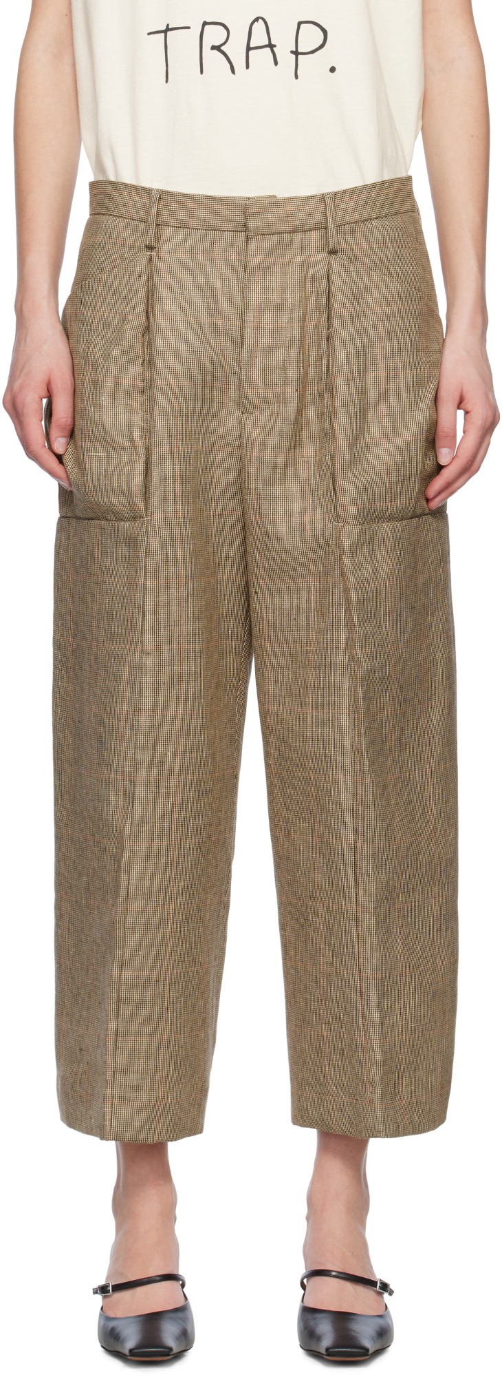 R13 Belt Loop Casual Pants In Brown