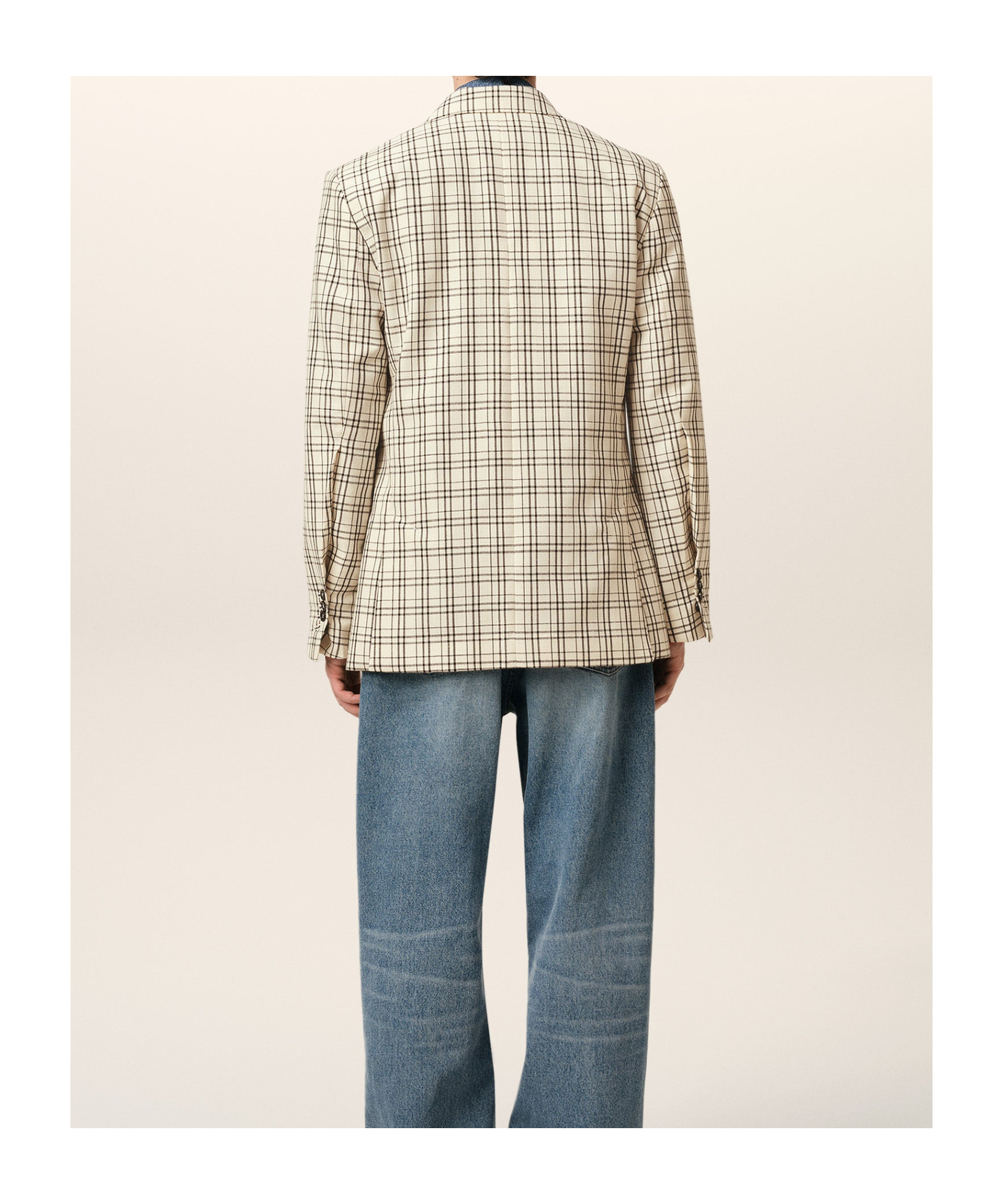 Ami Alexandre Mattiussi Checked Suit Coat In Nude