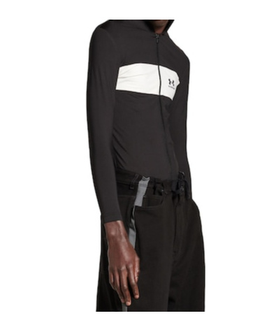 BALENCIAGA MEN'S UNDER ARMOUR SWEATSUIT HOODIE IN BLACK/WHITE