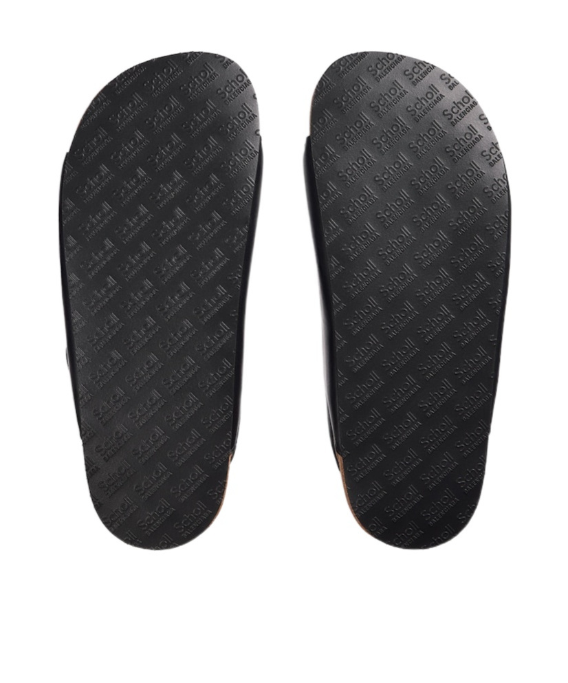 Balenciaga X Scholl Leather Sandals In Black