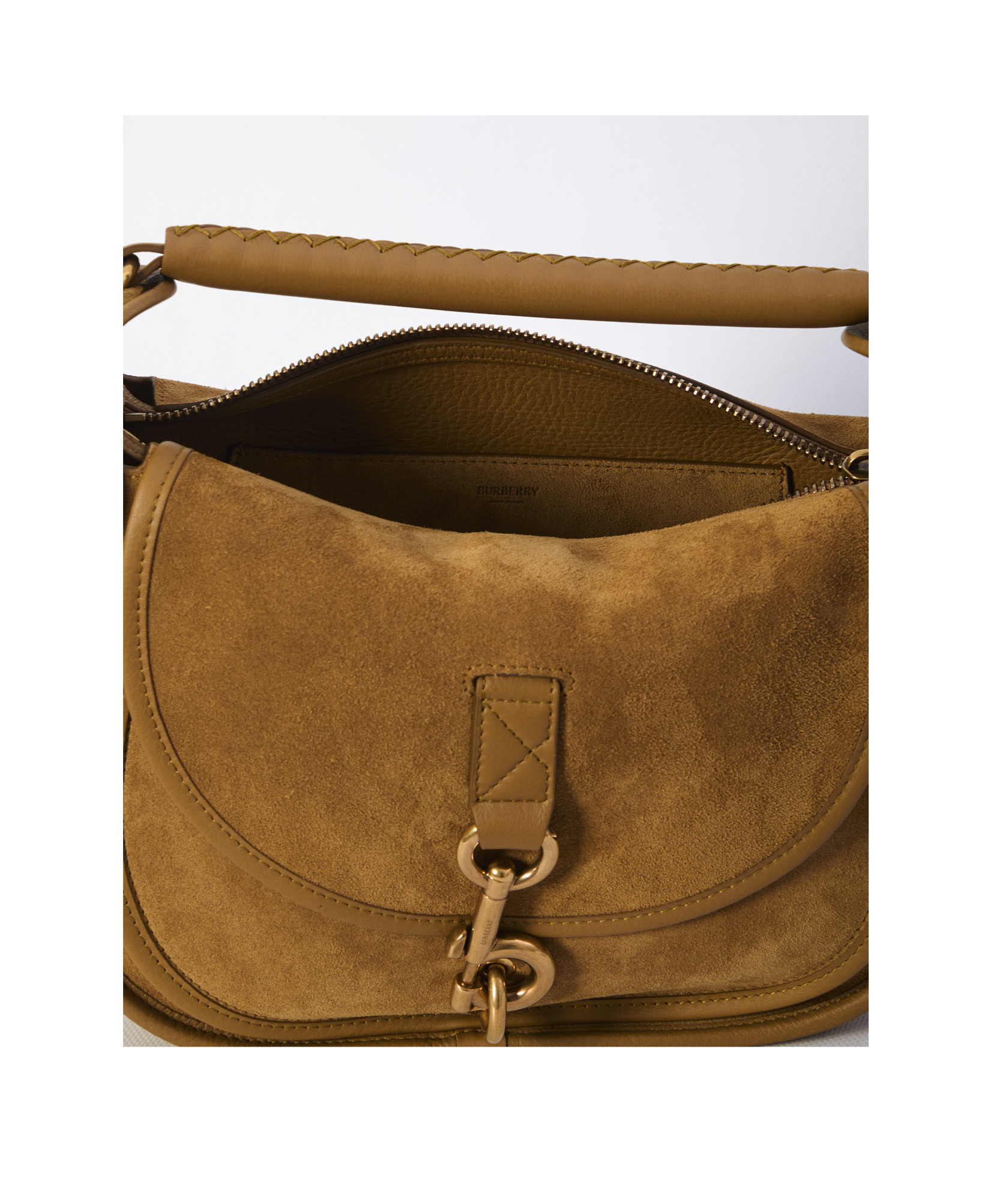 Burberry Medium B Clip Messenger Bag In Brown