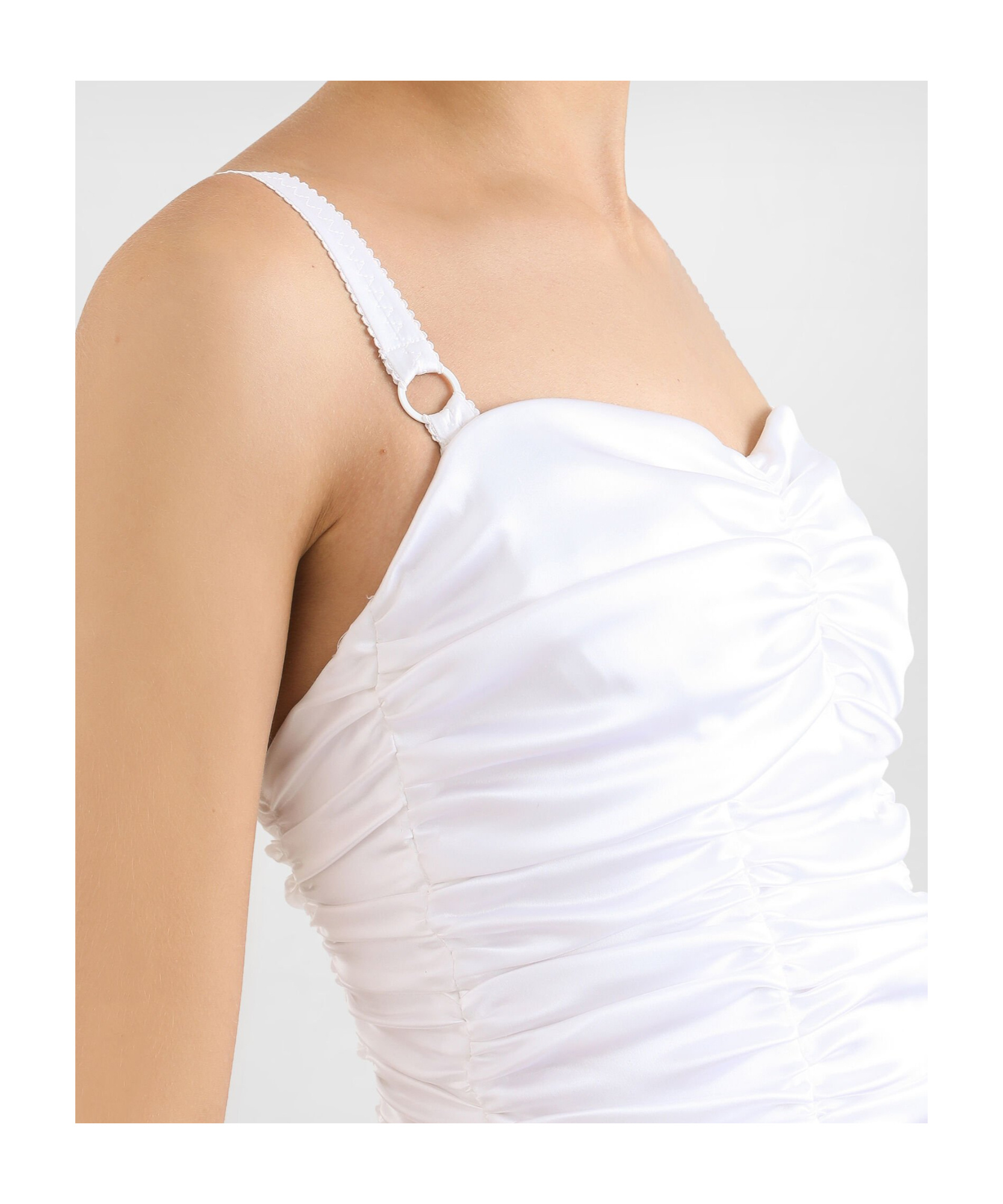 Dolce & Gabbana Knee Length Dress Adjustable Straps In White