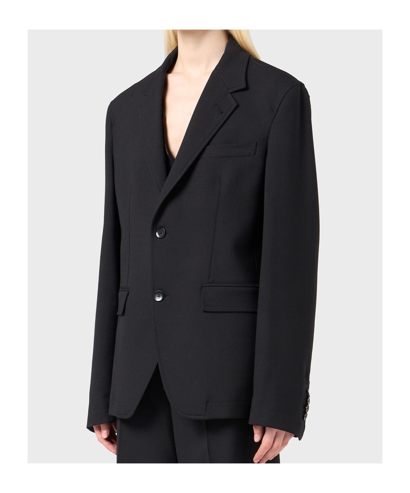 Blumarine Lettering-print Single-breasted Blazer In Black