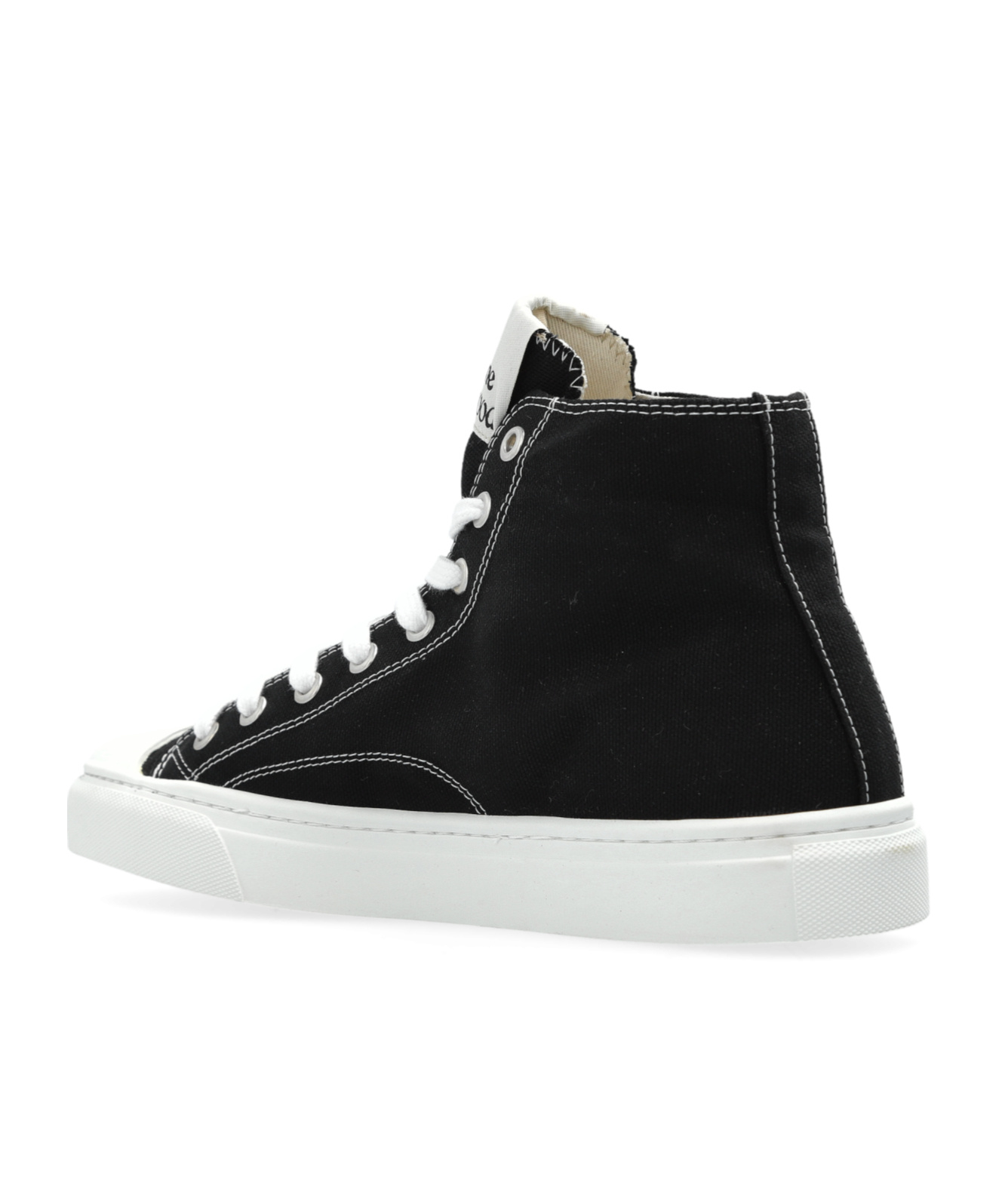 Vivienne Westwood High Top Canvas Plimsoll Cotton Black 3-36 Women In Black