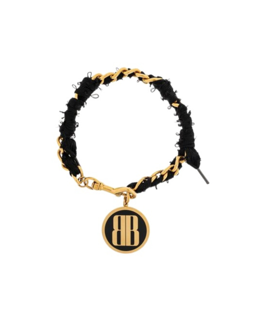 Balenciaga Round Pendant Short Necklace In Golden