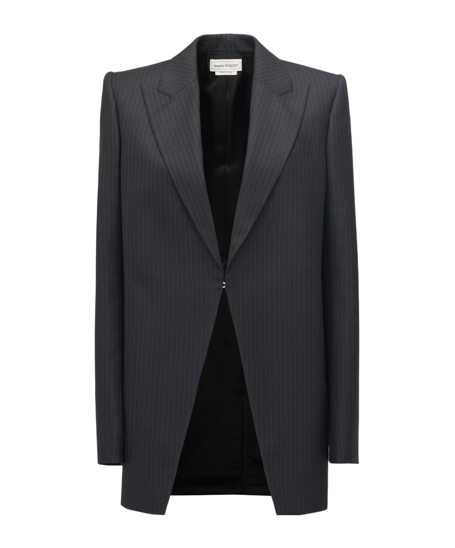 Alexander Mcqueen Pinstripe Pattern Blazer In Black