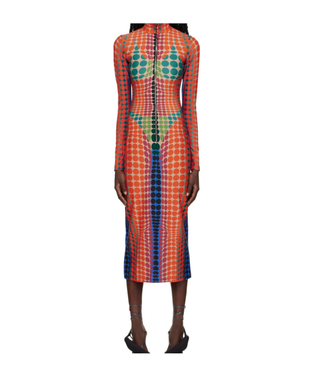 Jean Paul Gaultier Midi Dress In Orange