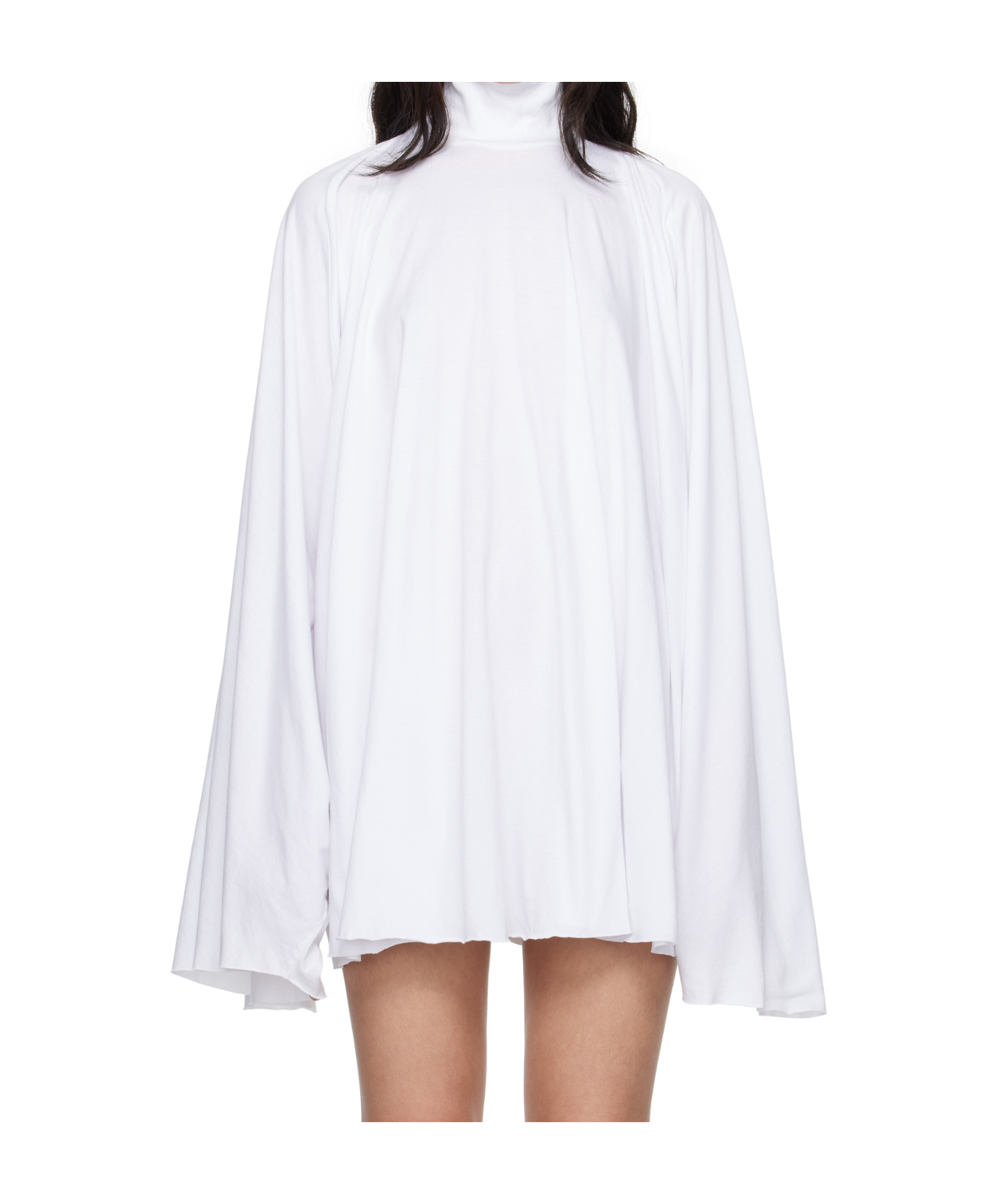 Mm6 Maison Margiela White Basic Jersey Minidress In White