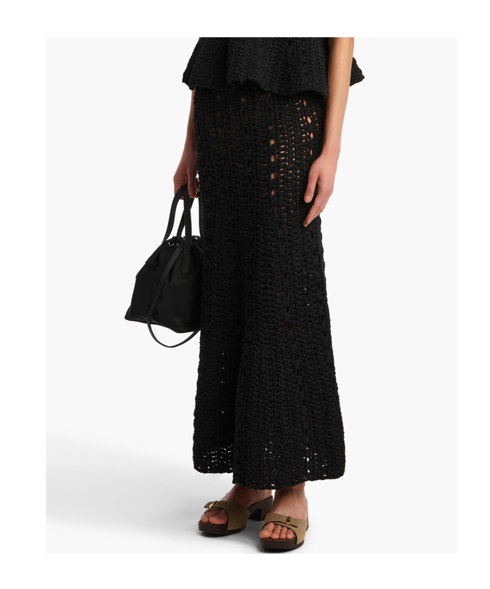 Khaite Crochet Skirt In Black