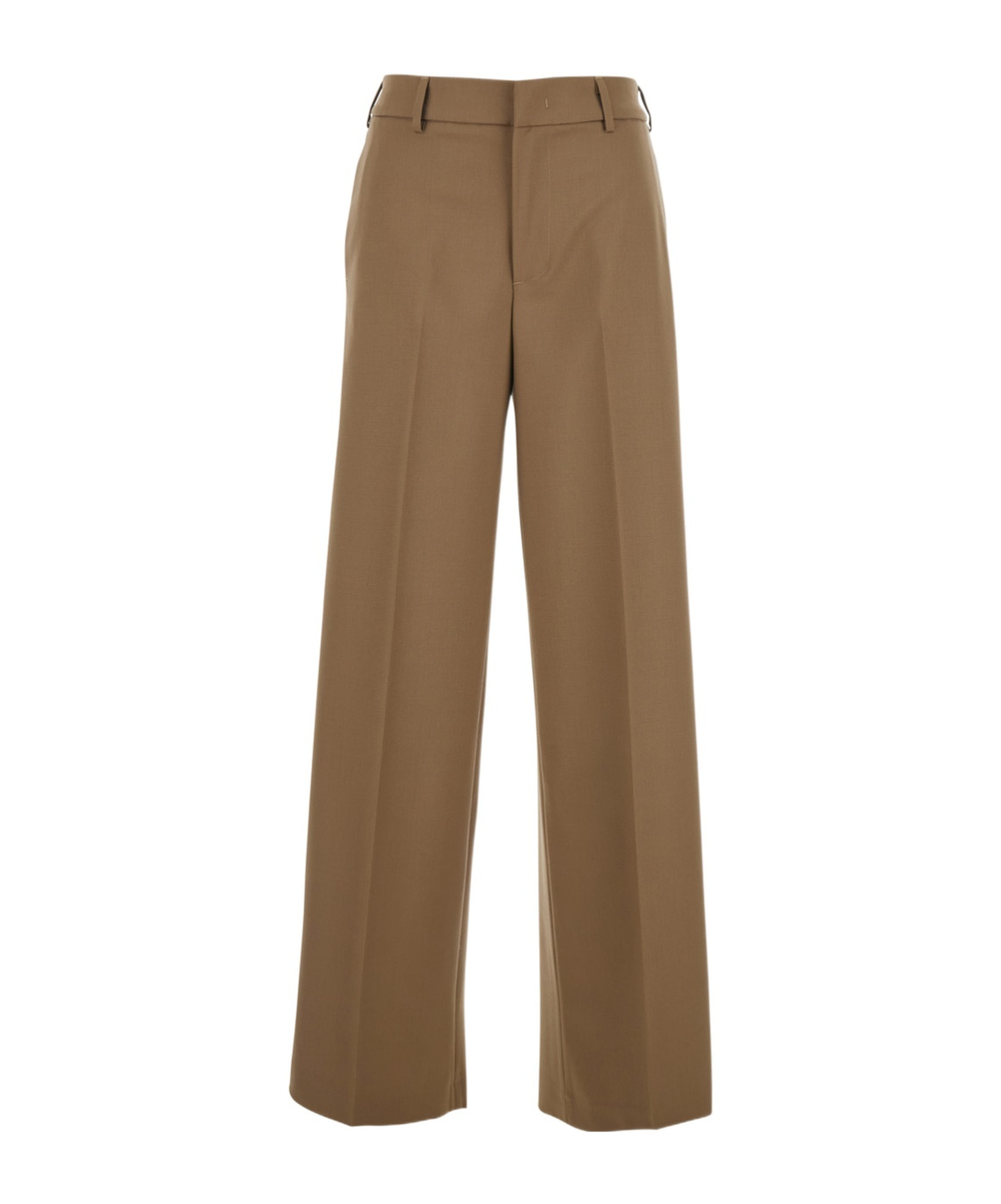 Pt Torino Beige Five Pocket Trousers In Wool Blend Woman In Green