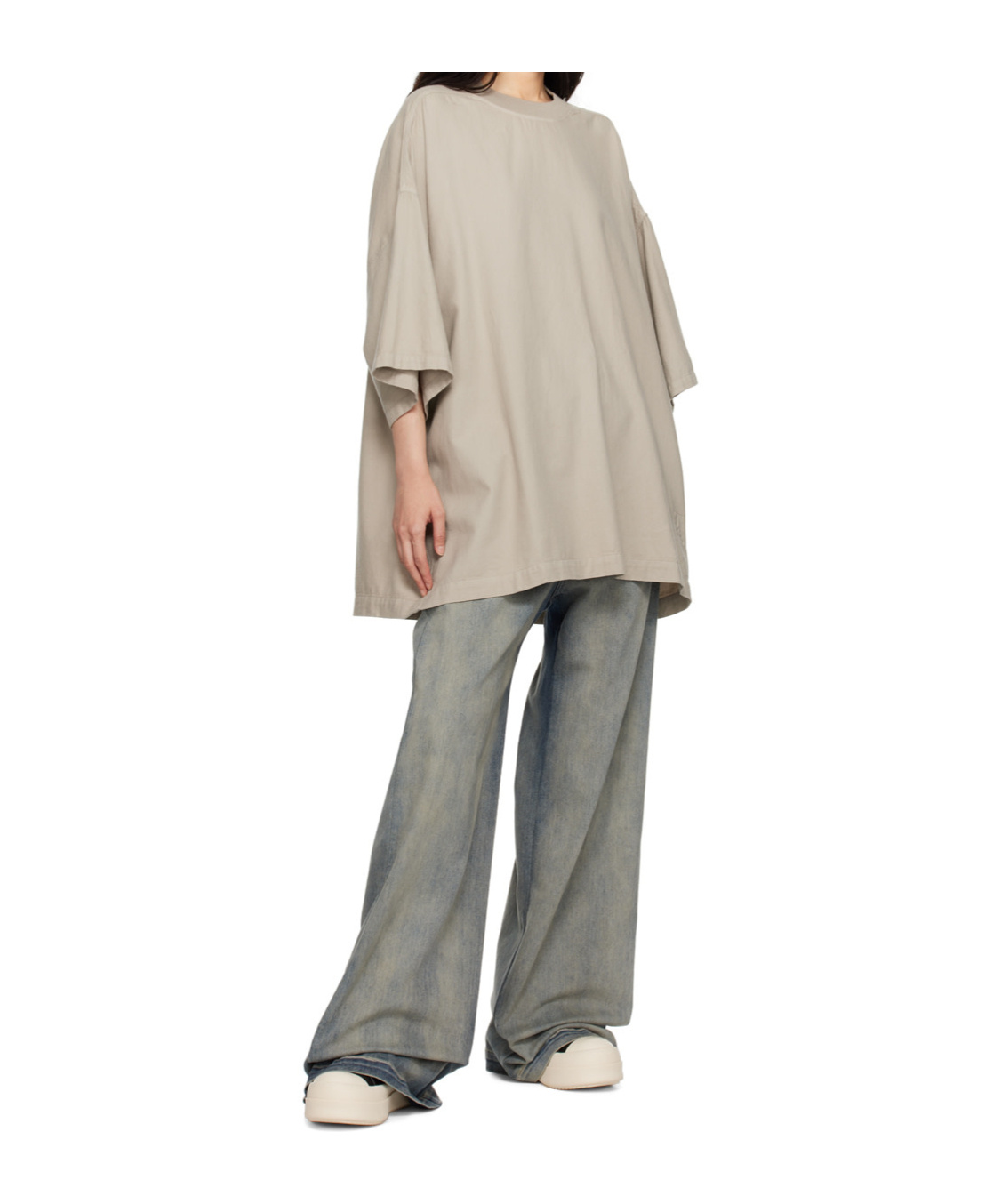 Rick Owens Drkshdw Off-white Porterville Tommy T-shirt In Nude