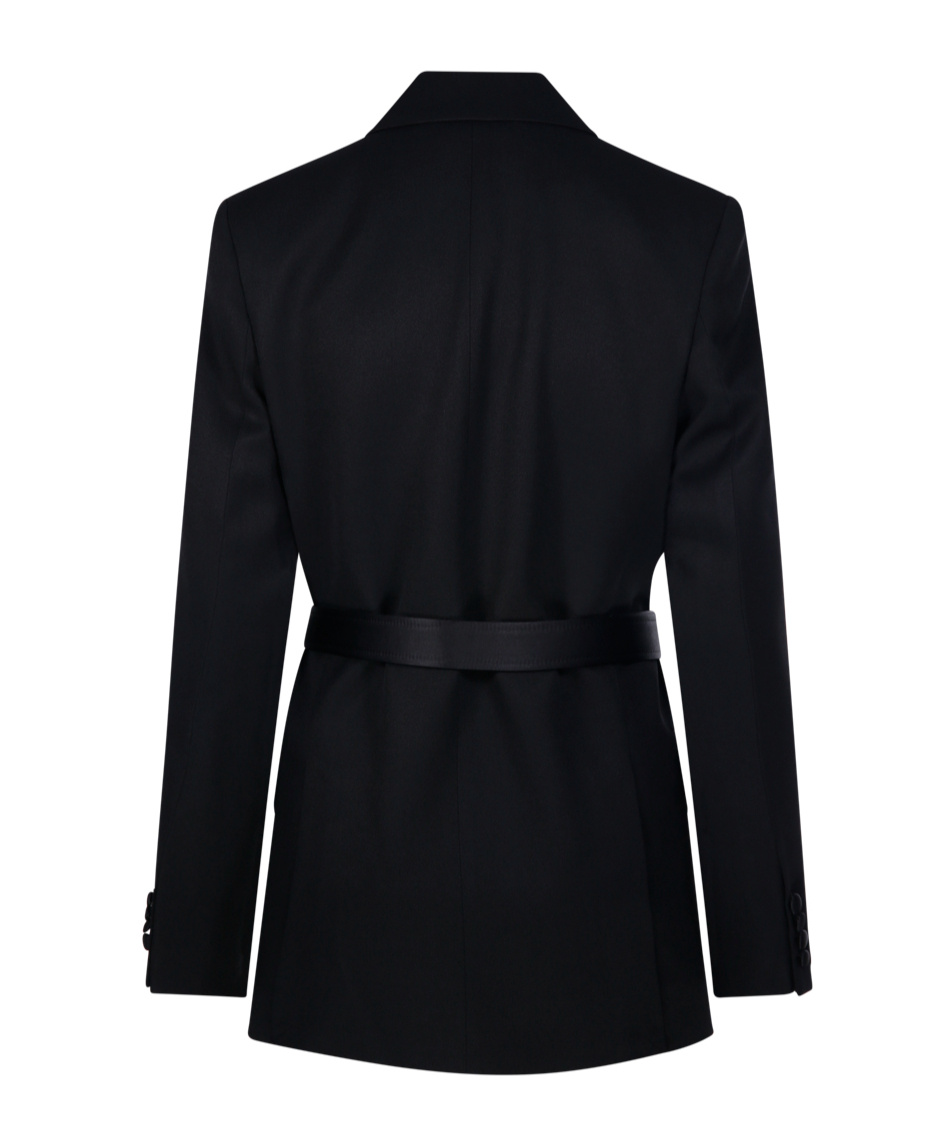 Victoria Beckham Belted Peaked-lapel Jacket In Multi