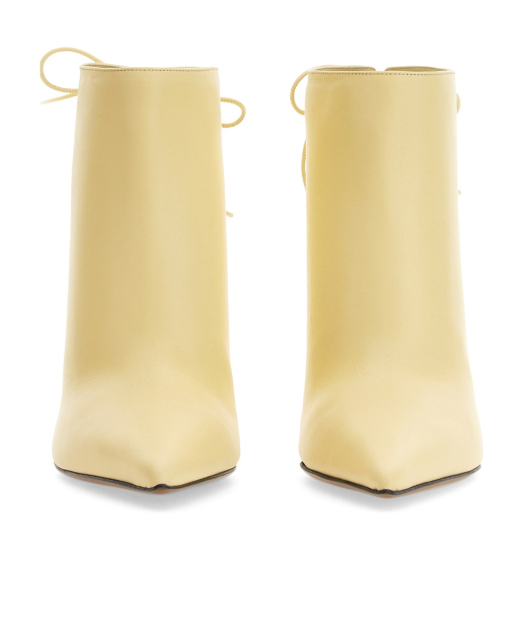 Neous Elegant Back Lacing Boot With 9.5 Cm Heel For Women In Nude