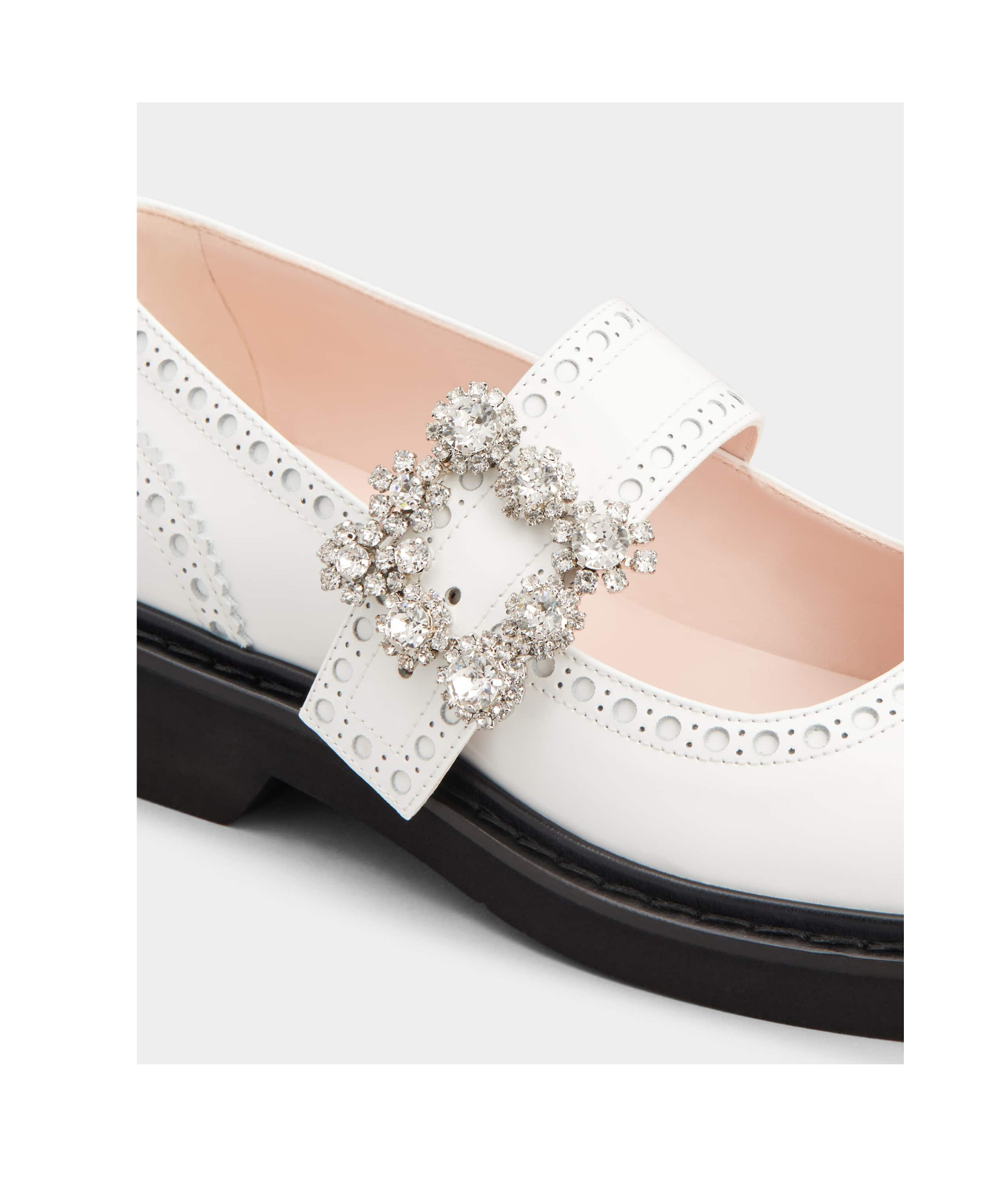 Roger Vivier Viv' Rangers Ballet Flats In White