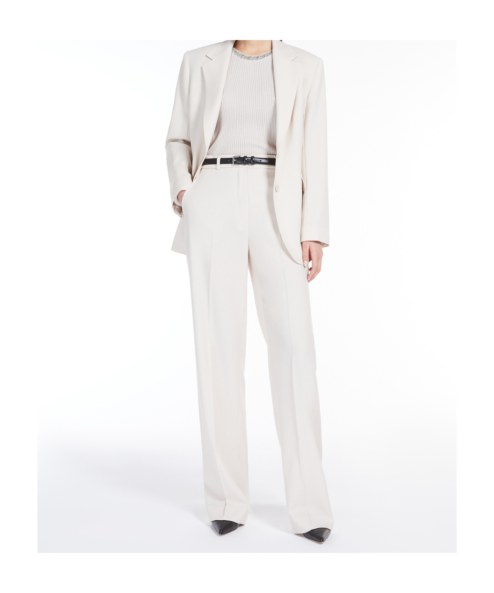 Max Mara Single-breasted Wool Blazer In White