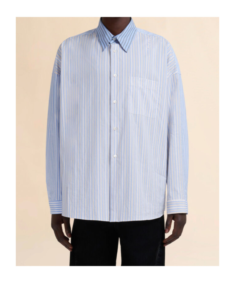 Marni Oversized Striped Men's Shirt In Blue