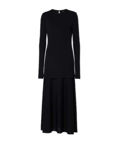 Jil Sander Layered Maxi Dress In Black