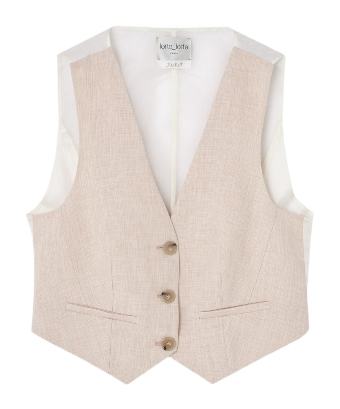 Forte Forte Single Breasted Vest In Nude