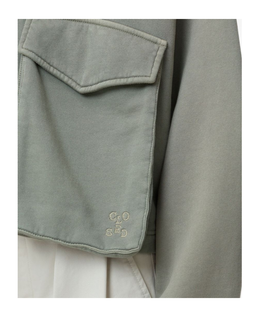 Closed Faded-effect Jacket In Gray
