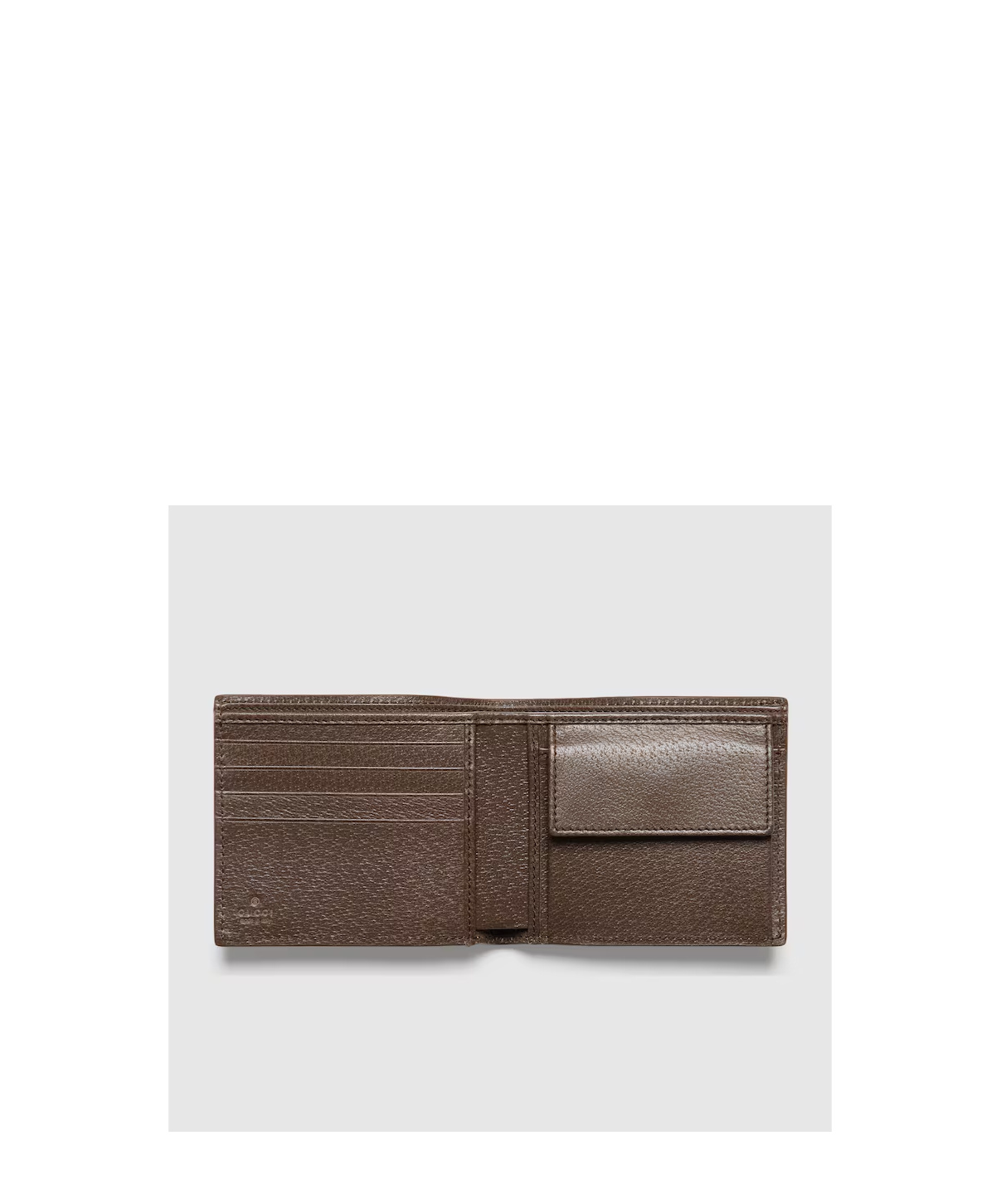 Gucci Gg Supreme Fabric And Leather Wallet With Frontal Logo In Nude