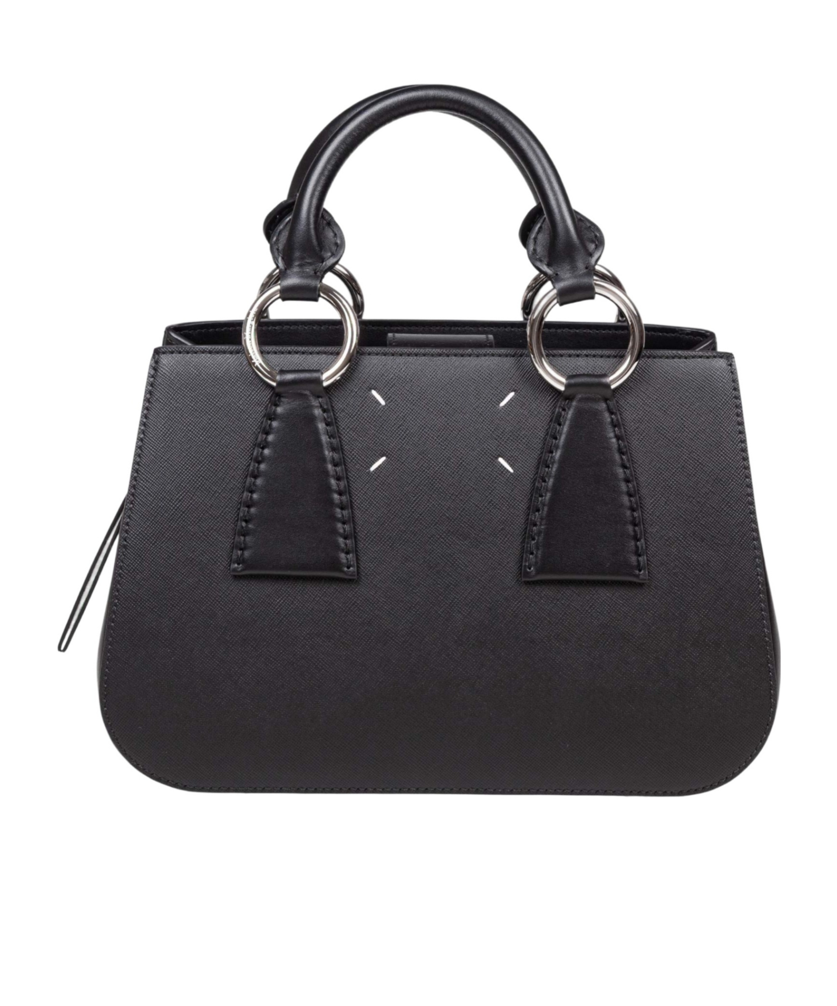Maison Margiela Black Leather Handbag In Black
