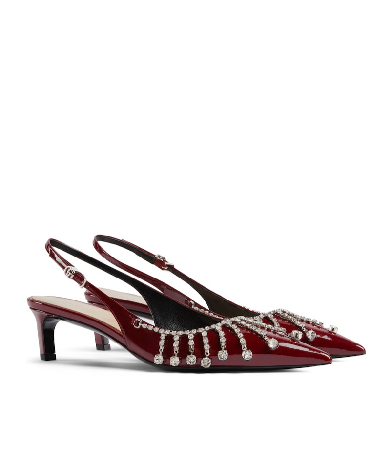 Gucci Crystal Chain High Heels In Multicolor
