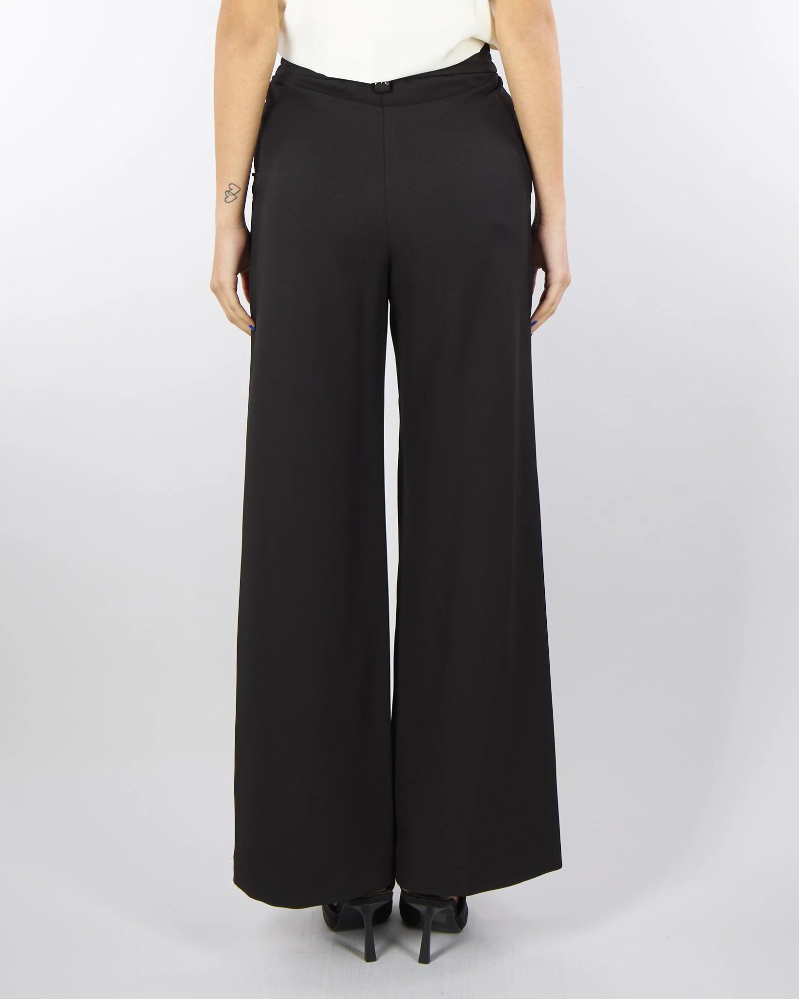 Patrizia Pepe Wide-leg Trousers In Black