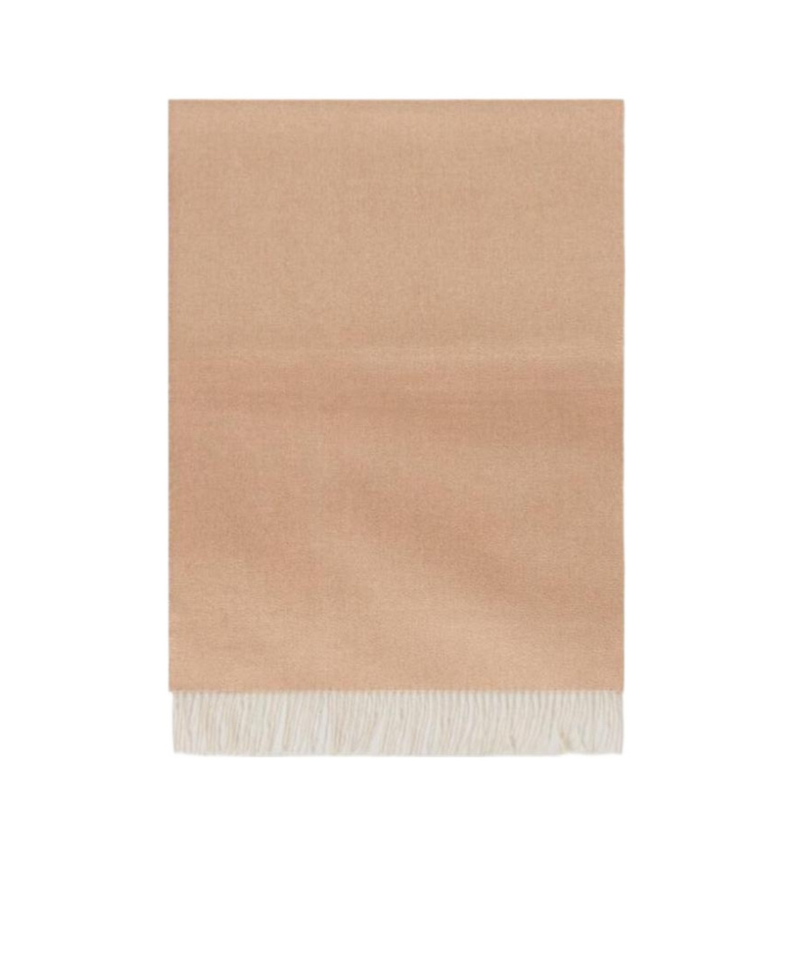 Loro Piana Changliu Su Trimmed Scarf In Camel/flannel Mixed Color