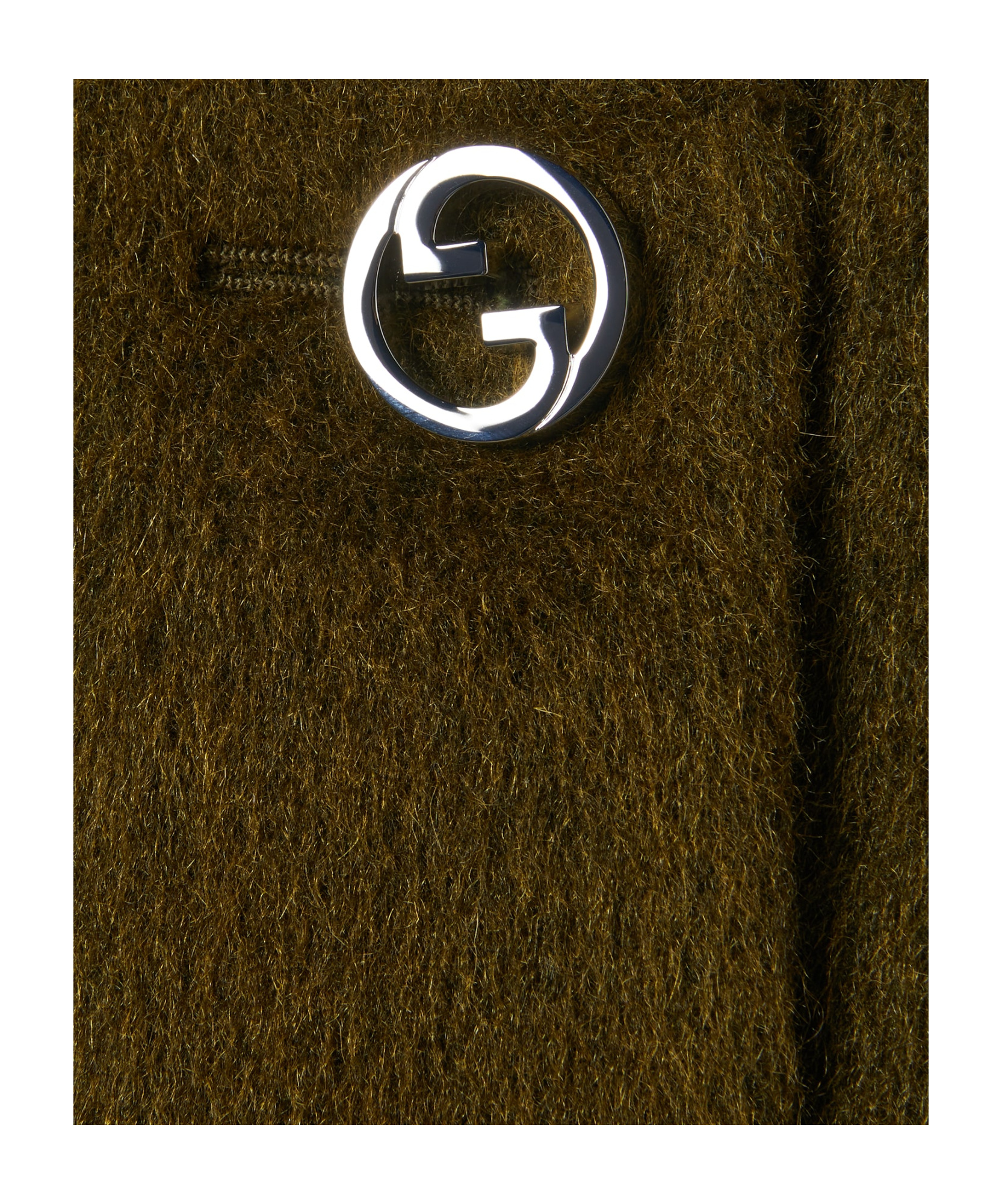 Gucci Green Lightweight Wool Mohair Coat In Brown