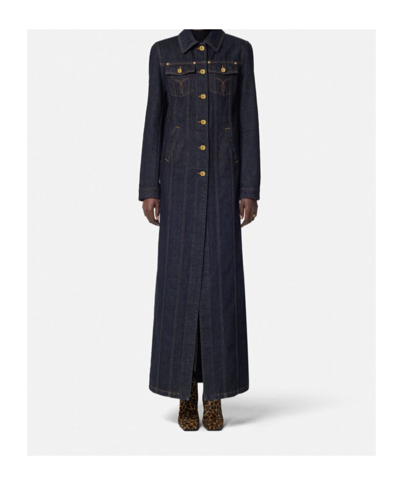 VERSACE COTTON DENIM COAT