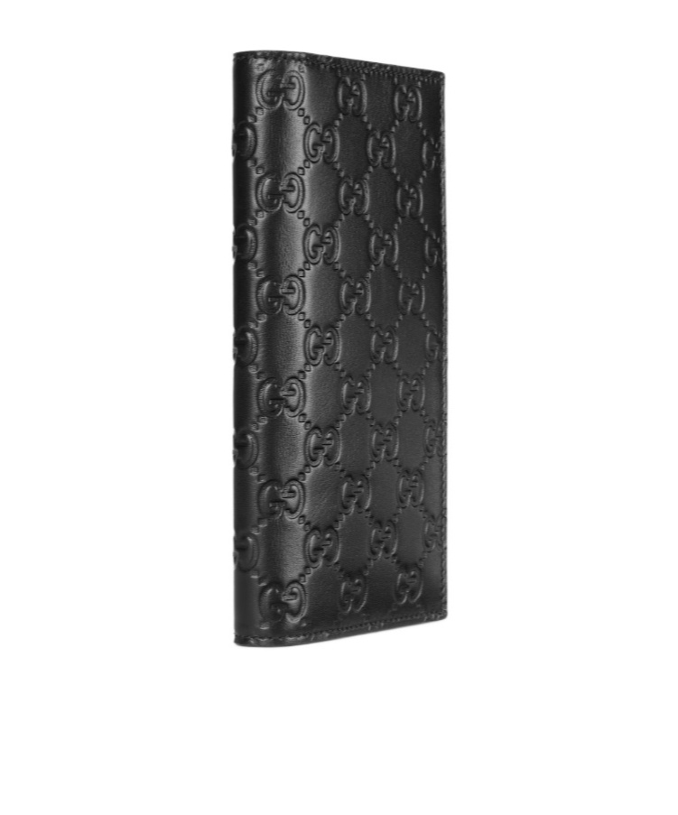 Gucci Gg Emblem Long Wallet In Black